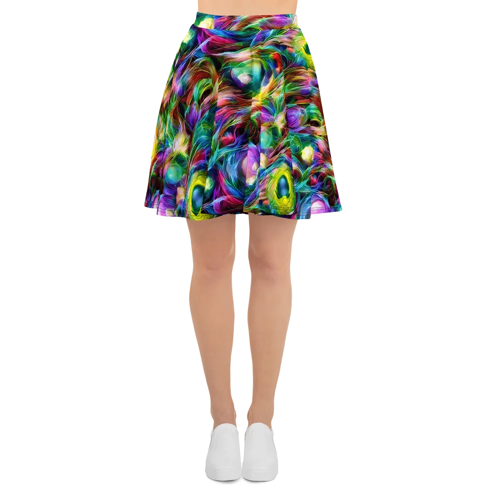 Psychedelic Velvet on Skater Skirt — Front