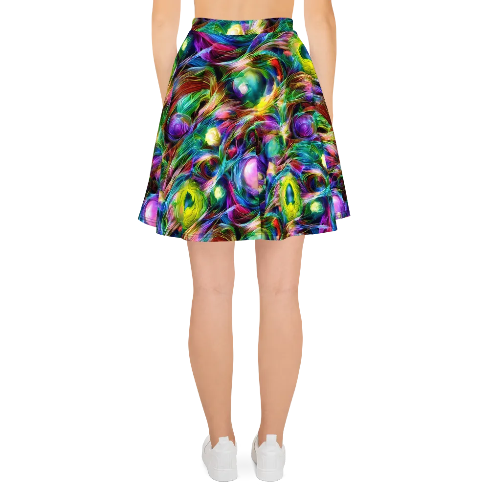 Psychedelic Velvet on Skater Skirt — Back