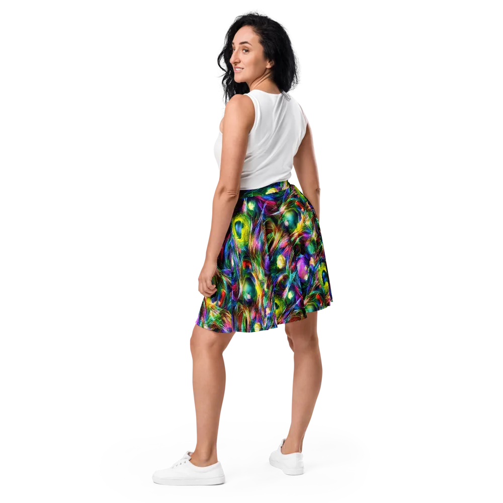 Psychedelic Velvet on Skater Skirt — Back