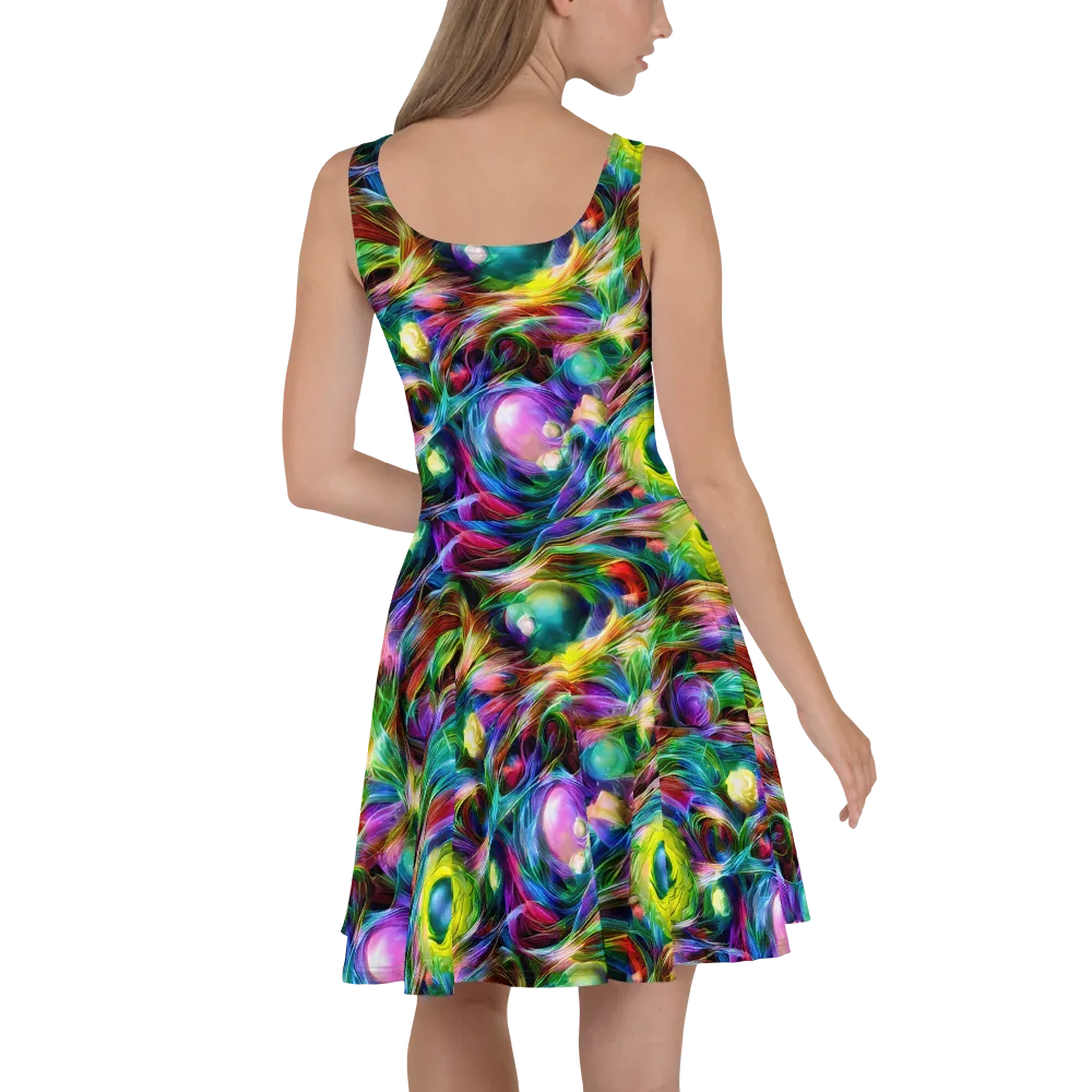 Psychedelic Velvet on Skater Dress — Back