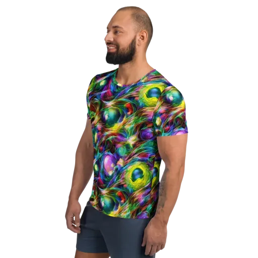 Psychedelic Velvet on a Men's Athletic T-Shirt