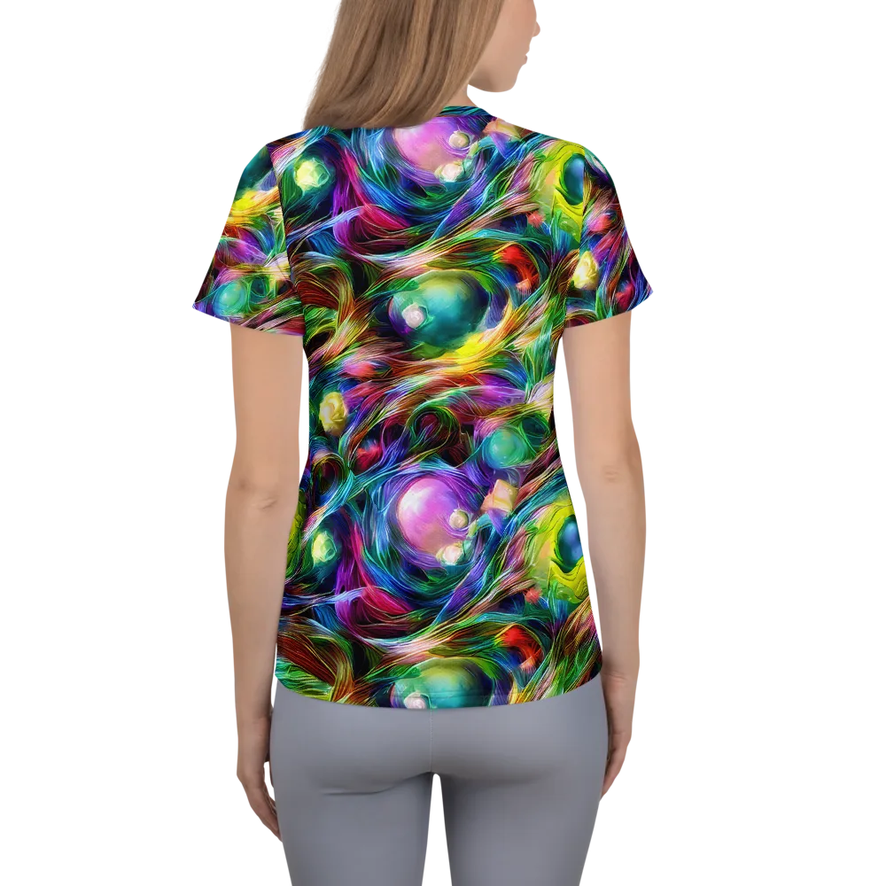 Psychedelic Velvet on Women's Athletic T-Shirt — Back