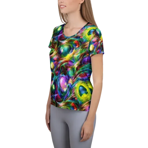 Psychedelic Velvet on a Women's Athletic T-Shirt