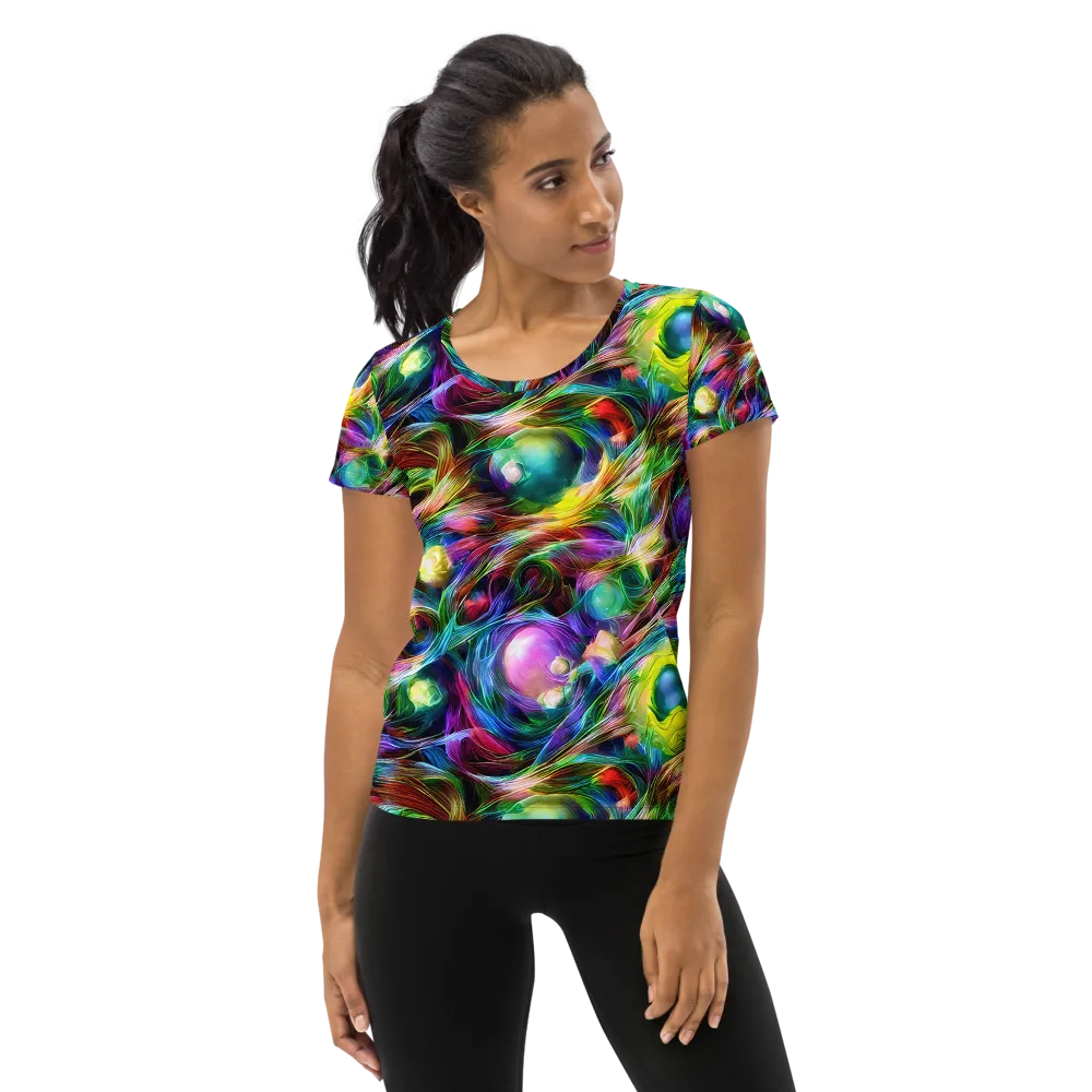Psychedelic Velvet on Women's Athletic T-Shirt — Front