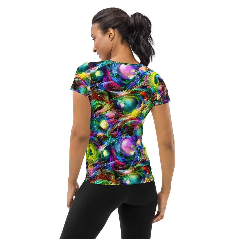 Psychedelic Velvet on Women's Athletic T-Shirt — Back