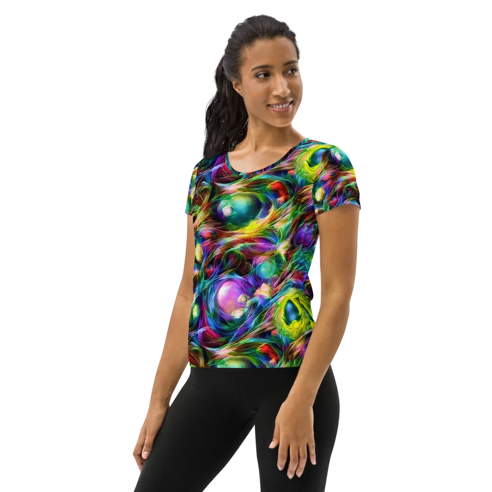 Psychedelic Velvet on Women's Athletic T-Shirt — Left