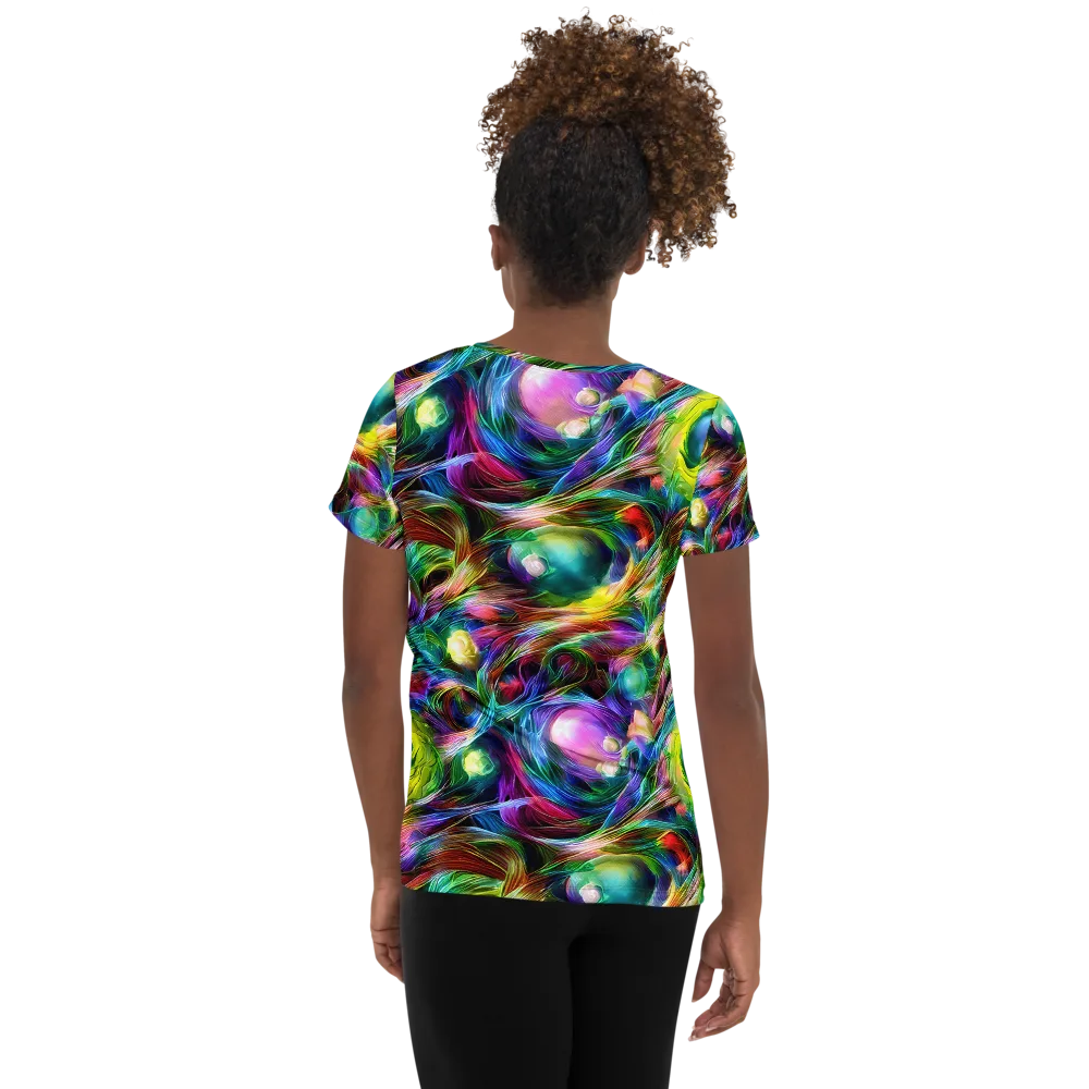 Psychedelic Velvet on Women's Athletic T-Shirt — Back