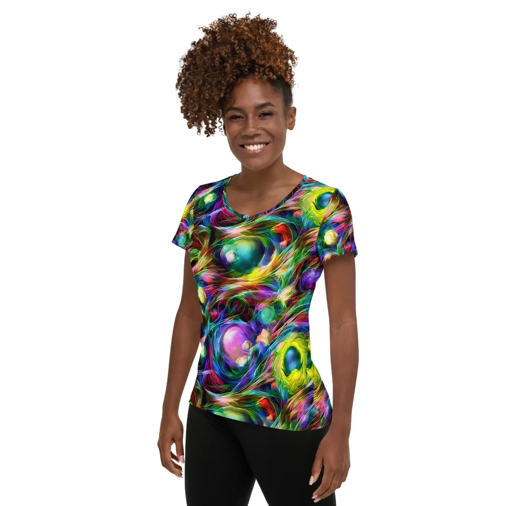 Psychedelic Velvet on Women's Athletic T-Shirt — Left
