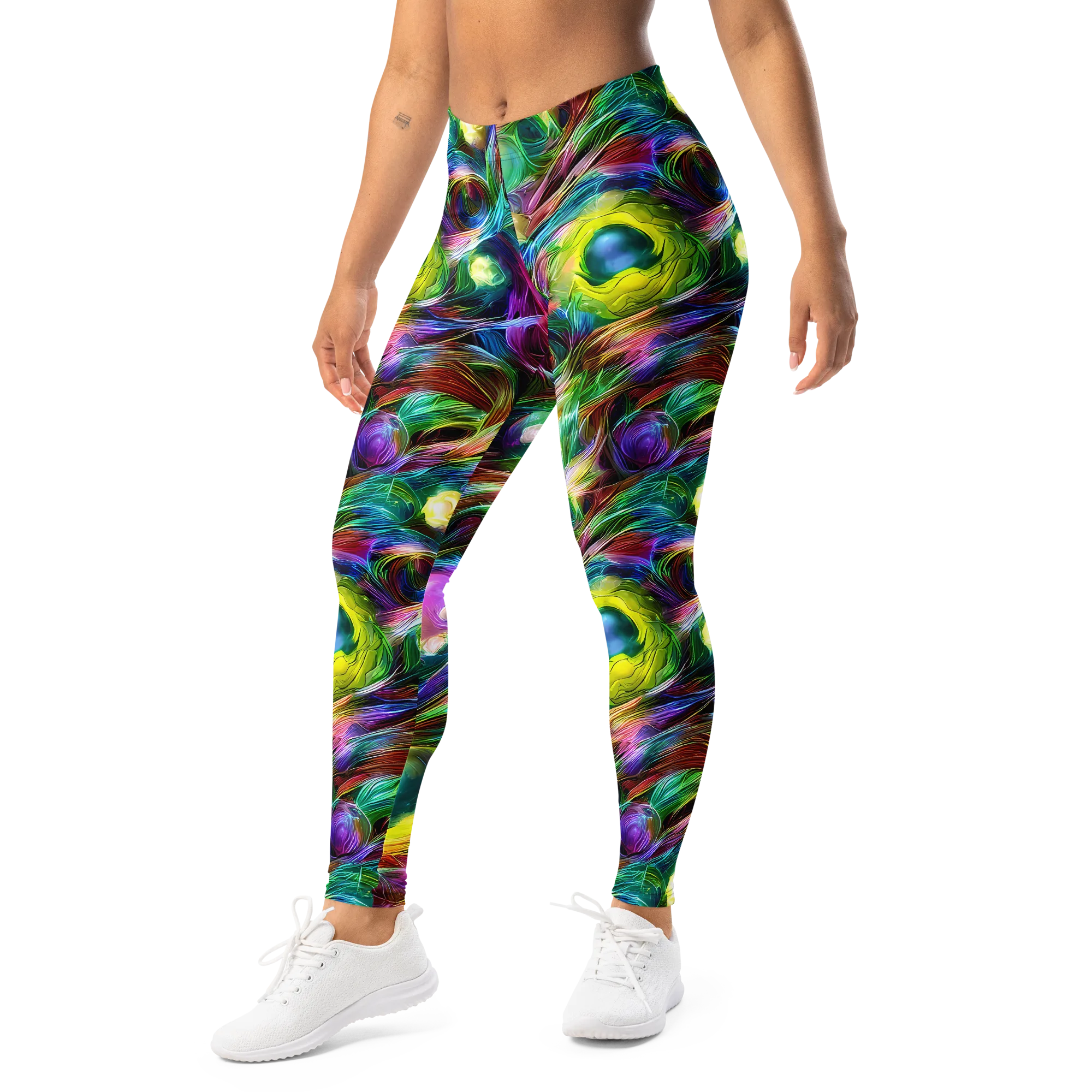 Psychedelic Velvet on Leggings — Left Front
