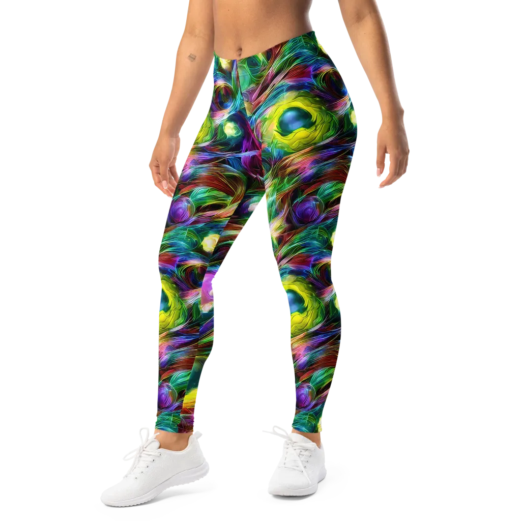 Psychedelic Velvet on Leggings — Left Front