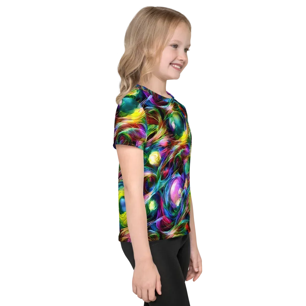 Psychedelic Velvet on Kids Crew Neck T-Shirt — Right