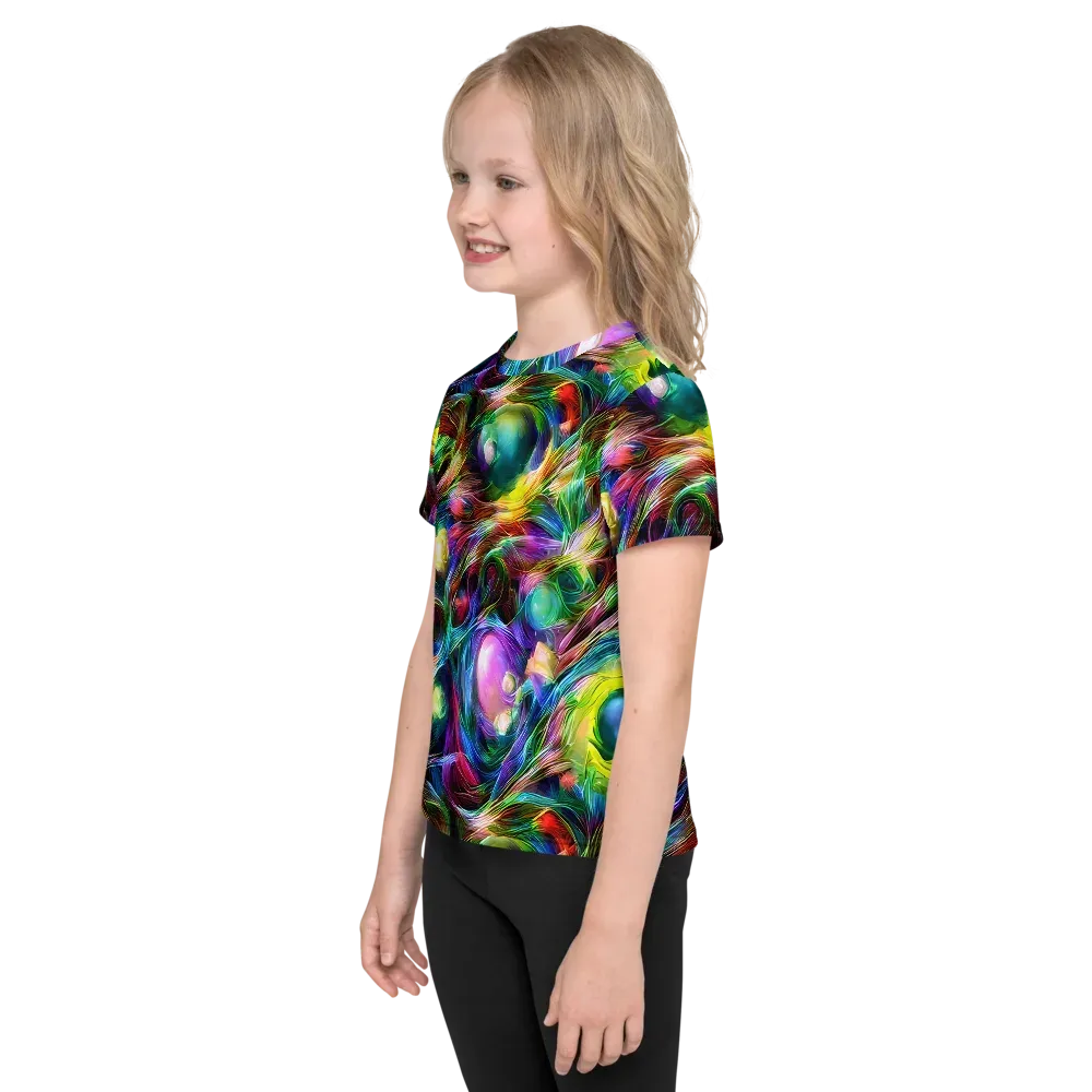 Psychedelic Velvet on Kids Crew Neck T-Shirt — Left
