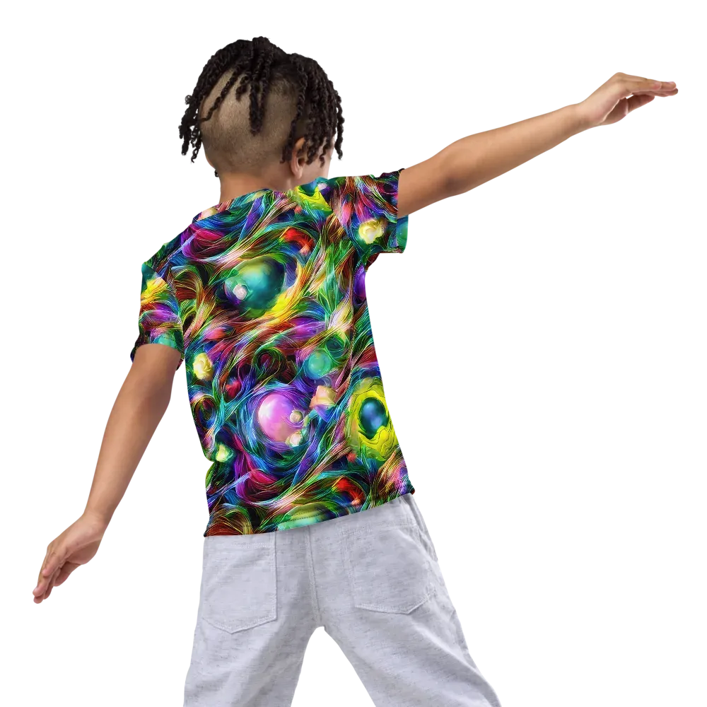 Psychedelic Velvet on Kids Crew Neck T-Shirt — Back