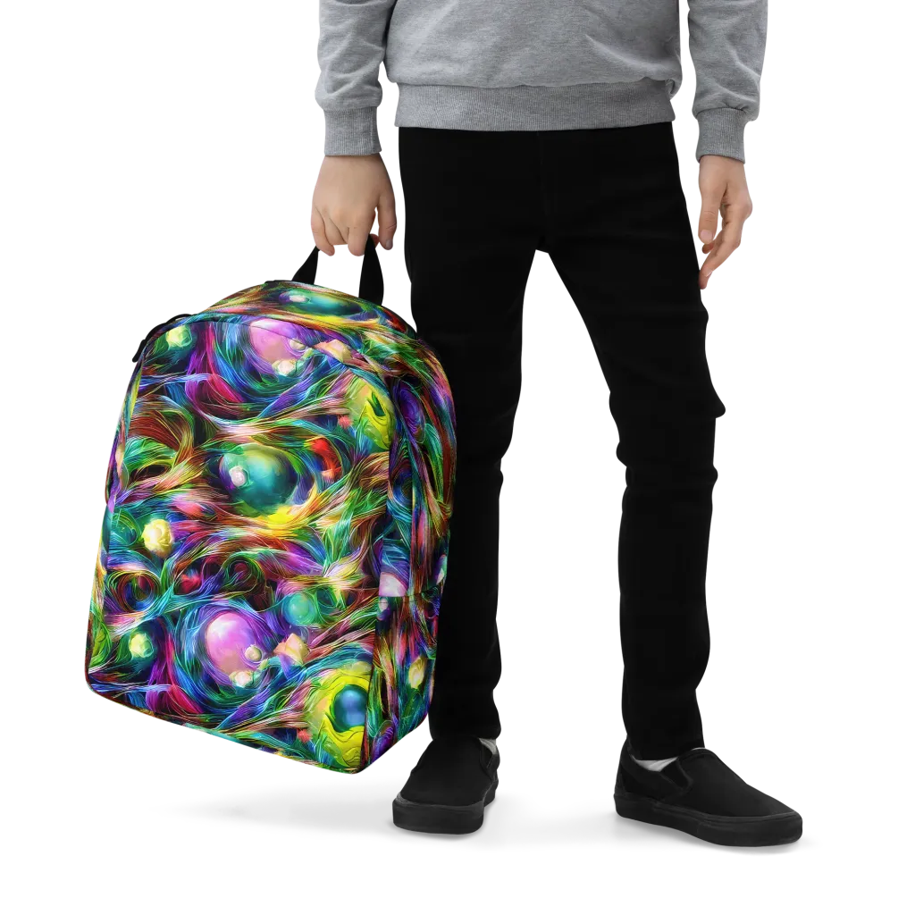 Psychedelic Velvet on Minimalist Backpack — Zoomed-in