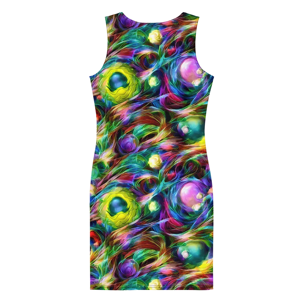Psychedelic Velvet on Bodycon Dress — Back