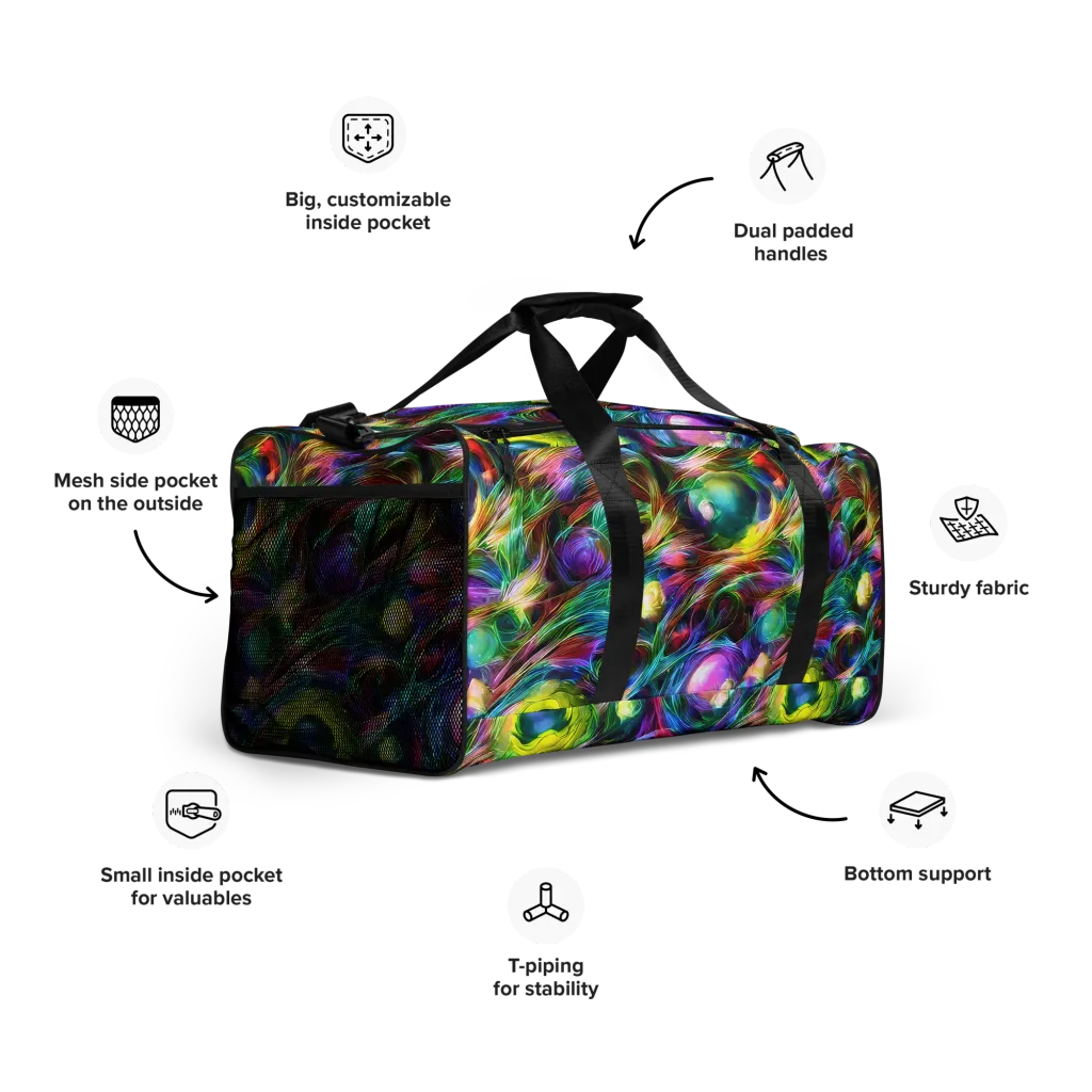 Psychedelic Velvet on Duffle Bag — Right Front