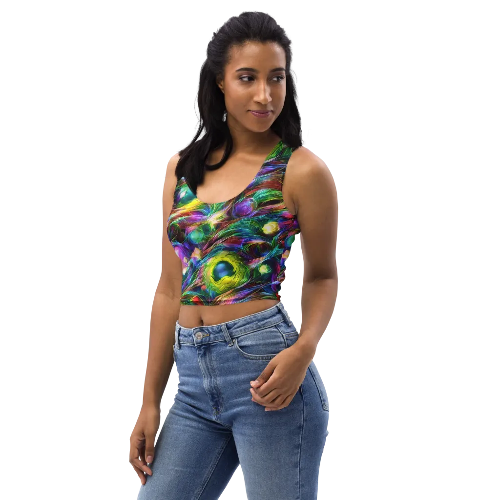 Psychedelic Velvet on Crop Top — Left Front