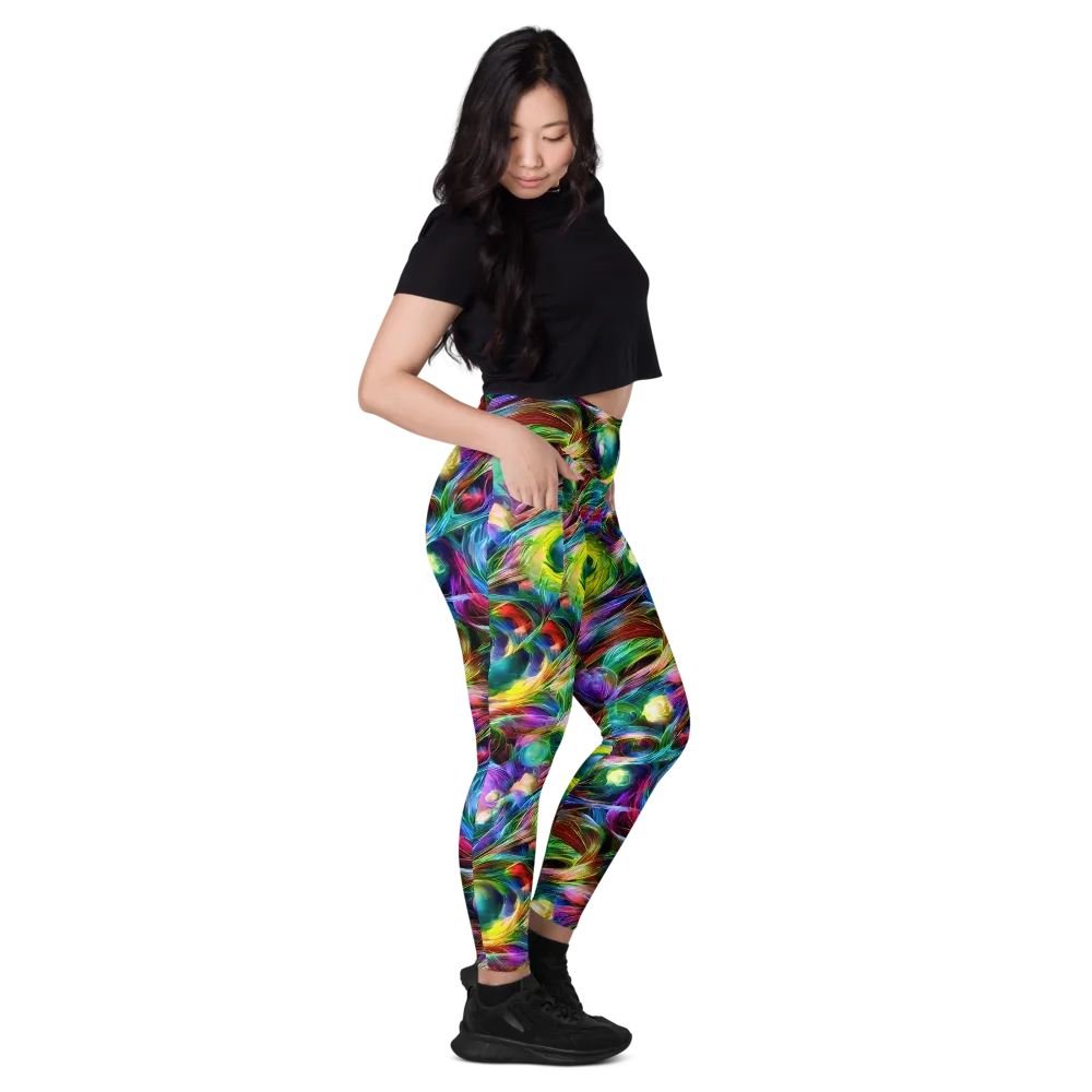 Psychedelic Velvet on Leggings with Pockets — Right