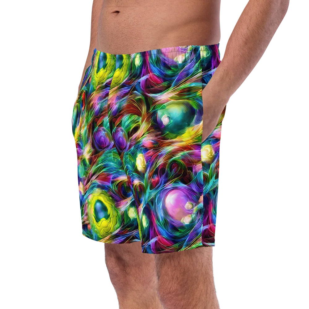 Psychedelic Velvet on Swim Trunks — Left Front