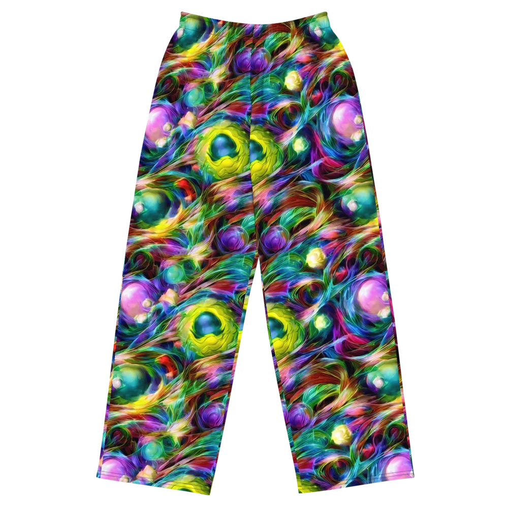 Psychedelic Velvet on Wide-Leg Pants — Front