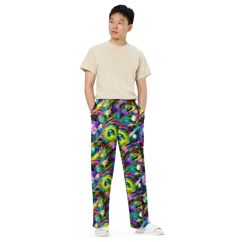 Psychedelic Velvet on Wide-Leg Pants — Front