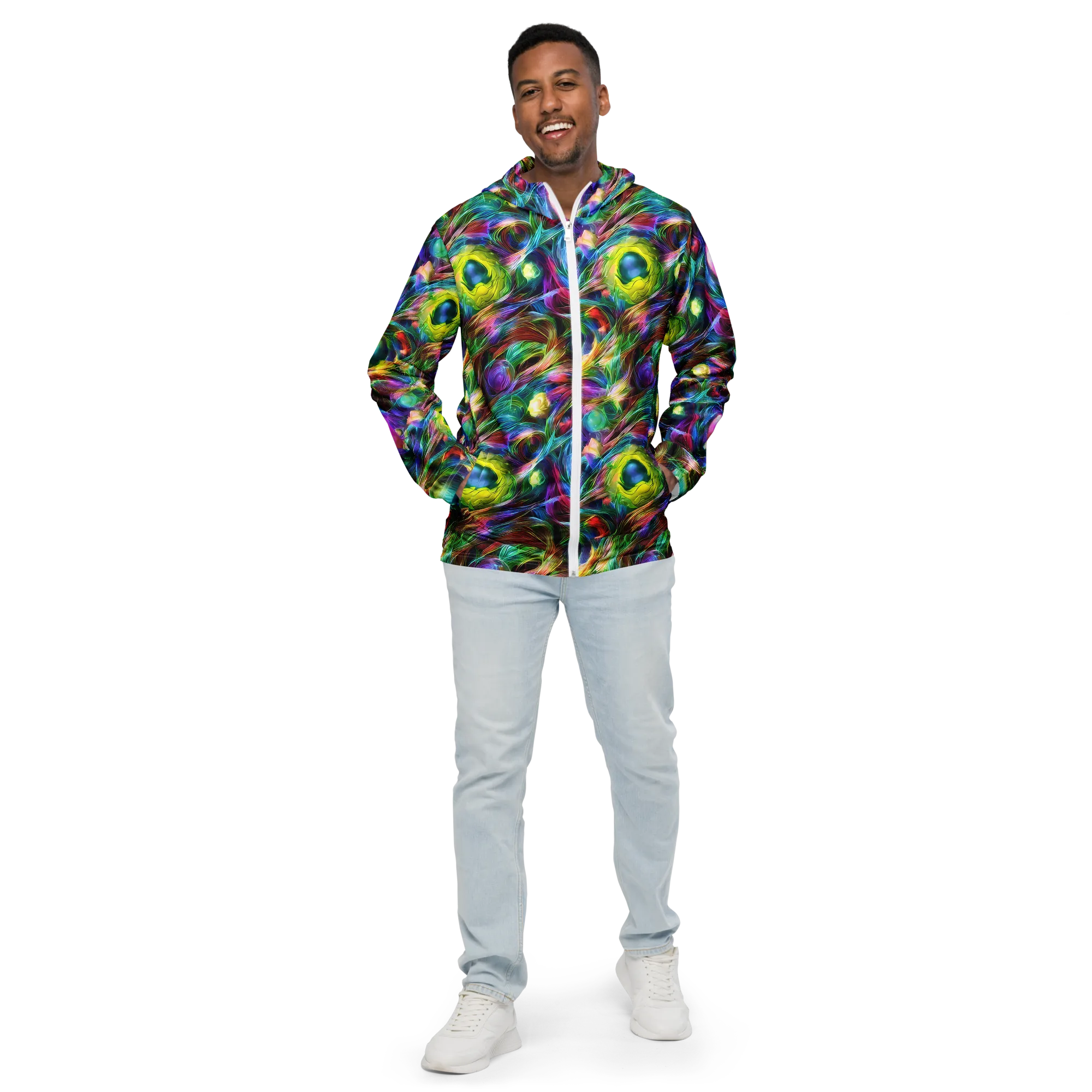 Psychedelic Velvet on Men's Windbreaker — Front