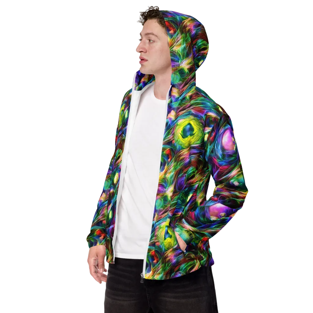 Psychedelic Velvet on Men's Windbreaker — Left Front