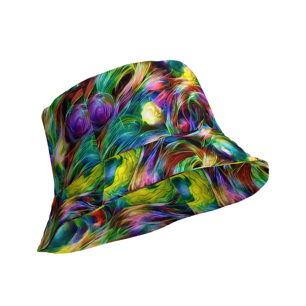 Psychedelic Velvet on Reversible Bucket Hat — Product details Outside