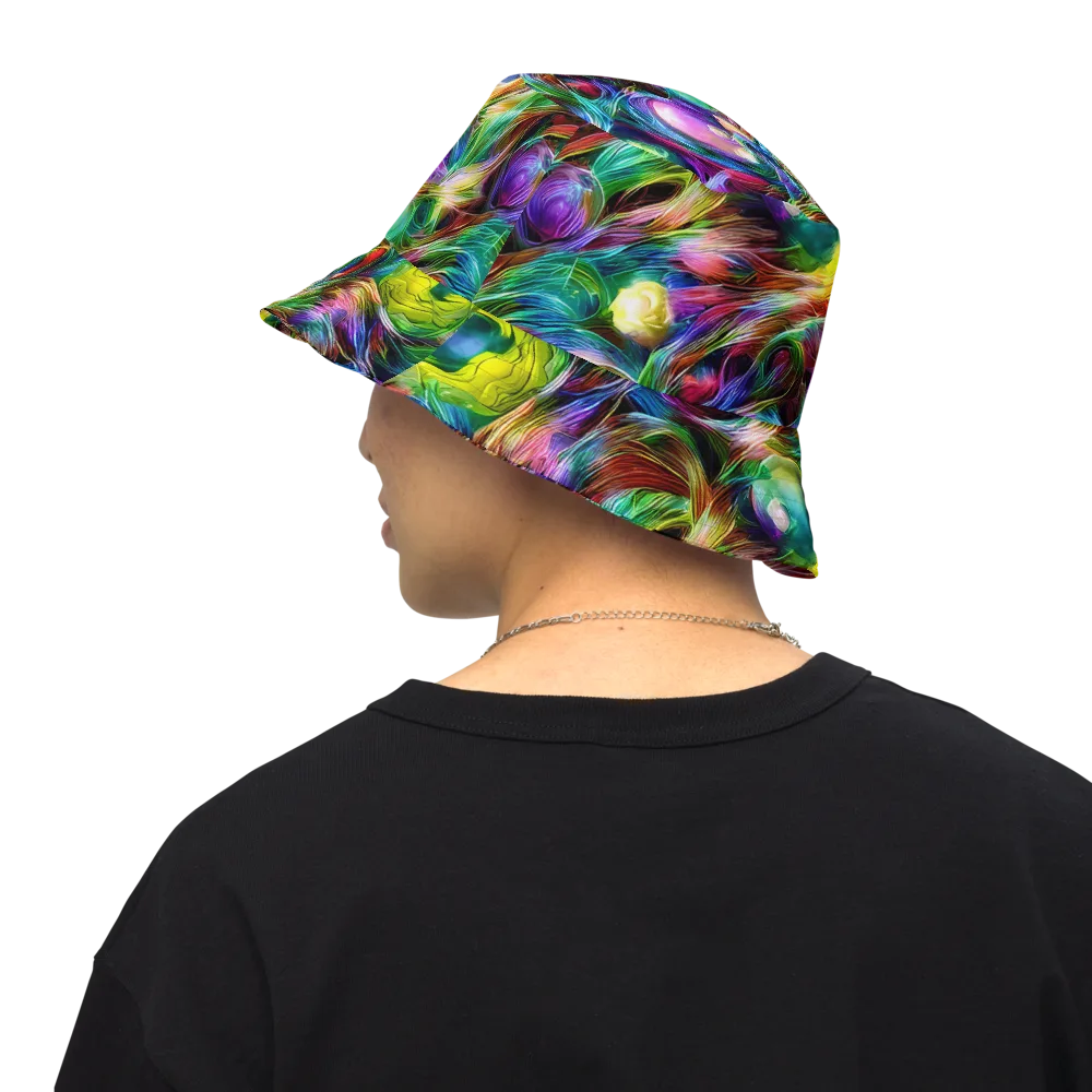 Psychedelic Velvet on Reversible Bucket Hat — Back Inside
