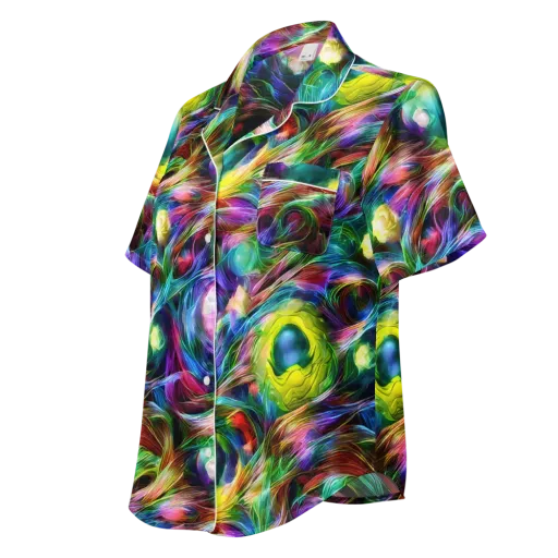 Psychedelic Velvet on a Women's Short Sleeve Pajama Top