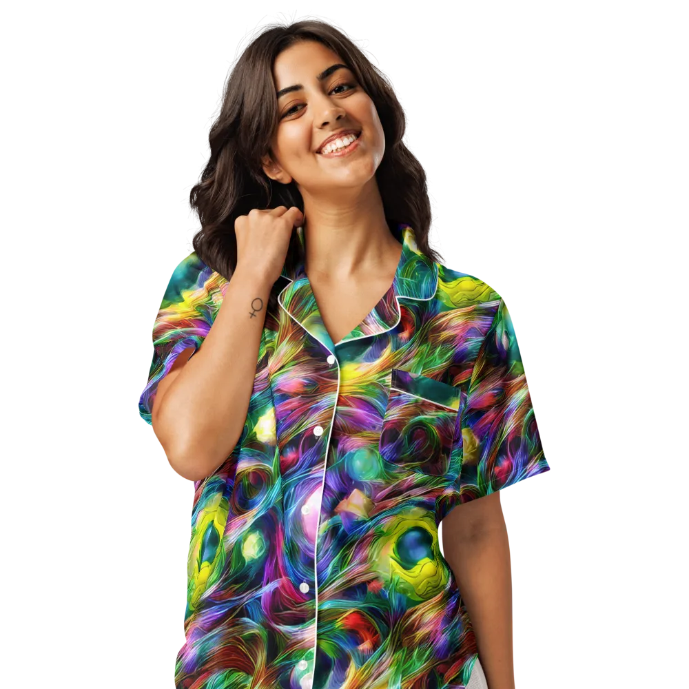Psychedelic Velvet on Women's Short Sleeve Pajama Top — Front