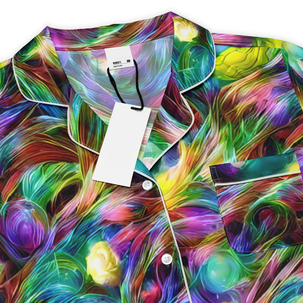 Psychedelic Velvet on Women's Short Sleeve Pajama Top — Product details
