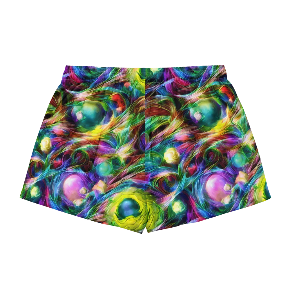 Psychedelic Velvet on Women's Pajama Shorts — Back