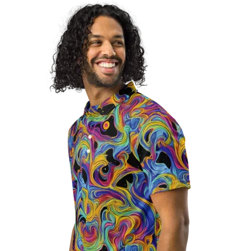 Aurora Ink on a Men's Slim Fit Polo Shirt