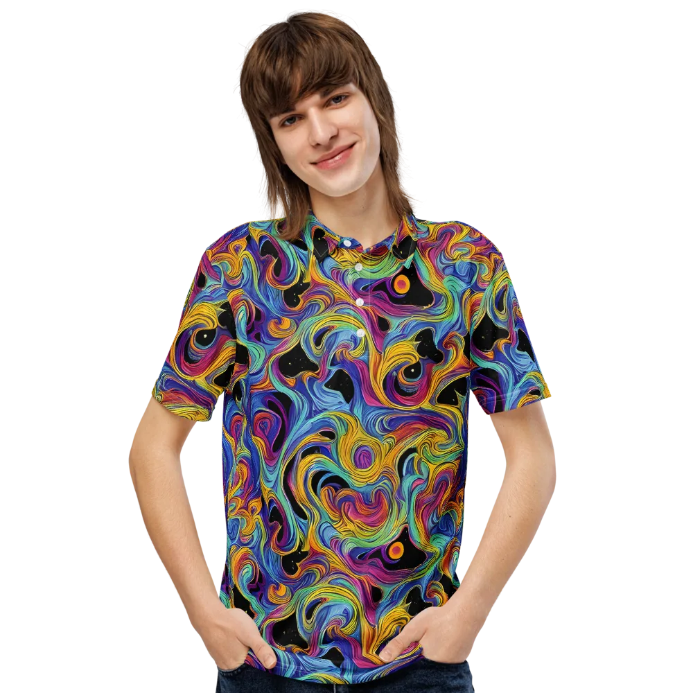 Aurora Ink on Men's Slim Fit Polo Shirt — Front