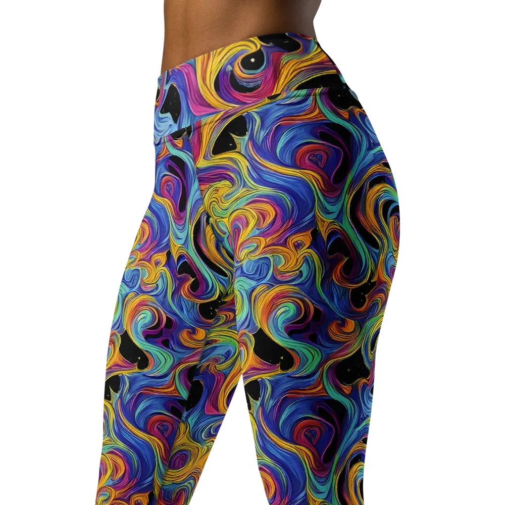 Aurora Ink on Yoga Leggings — Left Front
