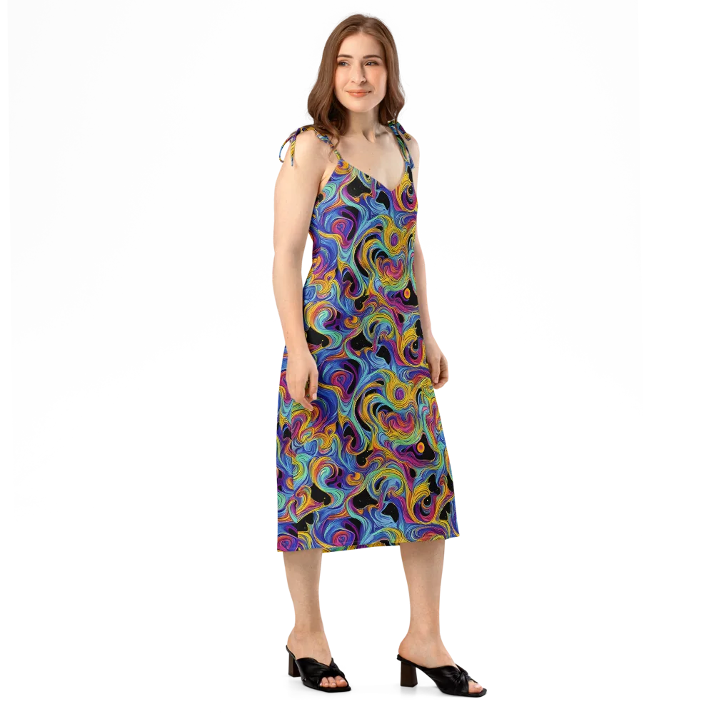 Aurora Ink on Slip Dress — Right Front