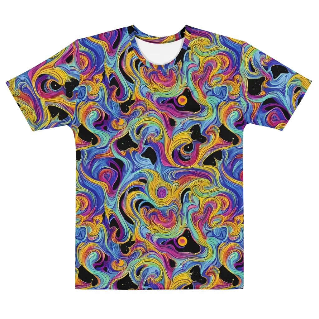 Aurora Ink on Men's Cotton Crew Neck T-Shirt — Front