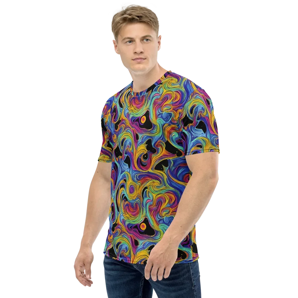 Aurora Ink on Men's Crew Neck T-Shirt — Left