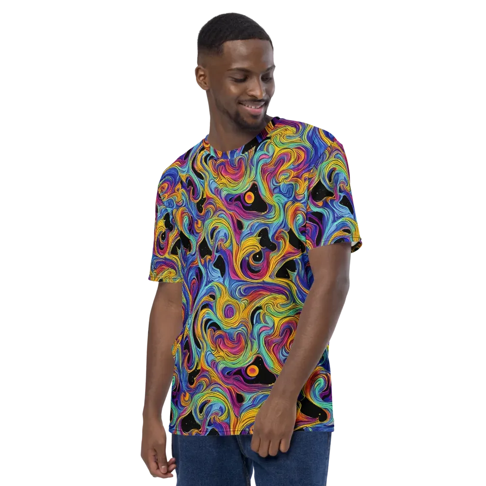 Aurora Ink on Men's Crew Neck T-Shirt — Left