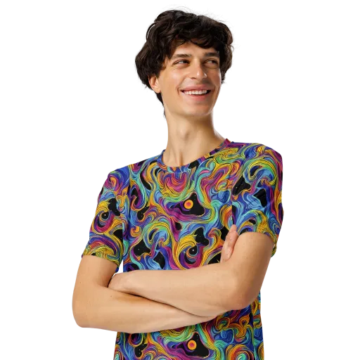 Aurora Ink on a Men's Crew Neck T-Shirt