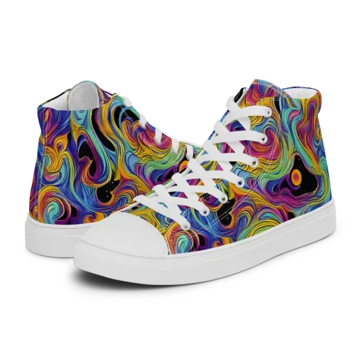 Aurora Ink on a Men's High Top Canvas Shoes
