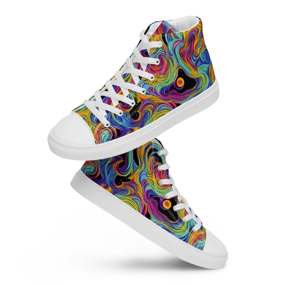Aurora Ink on Men's High Top Canvas Shoes — Front