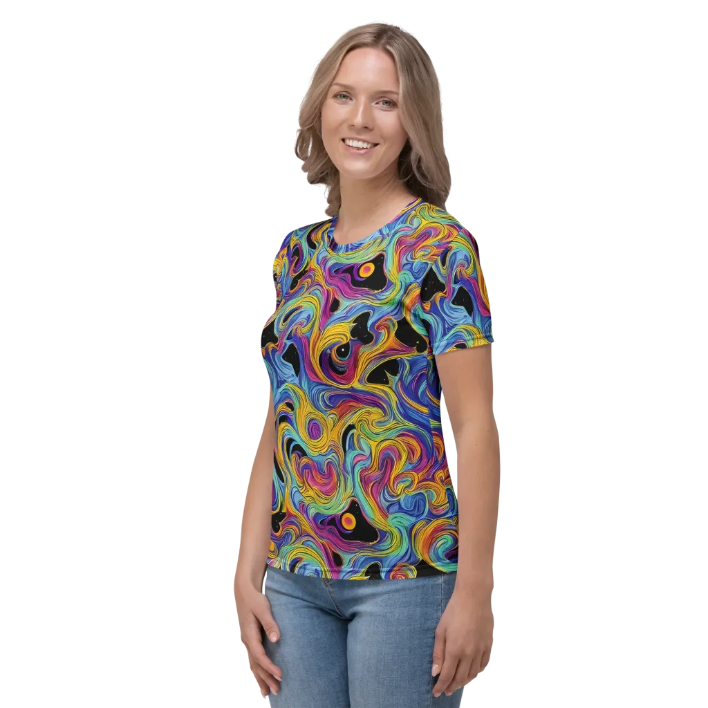 Aurora Ink on Women's Crew Neck T-Shirt — Left
