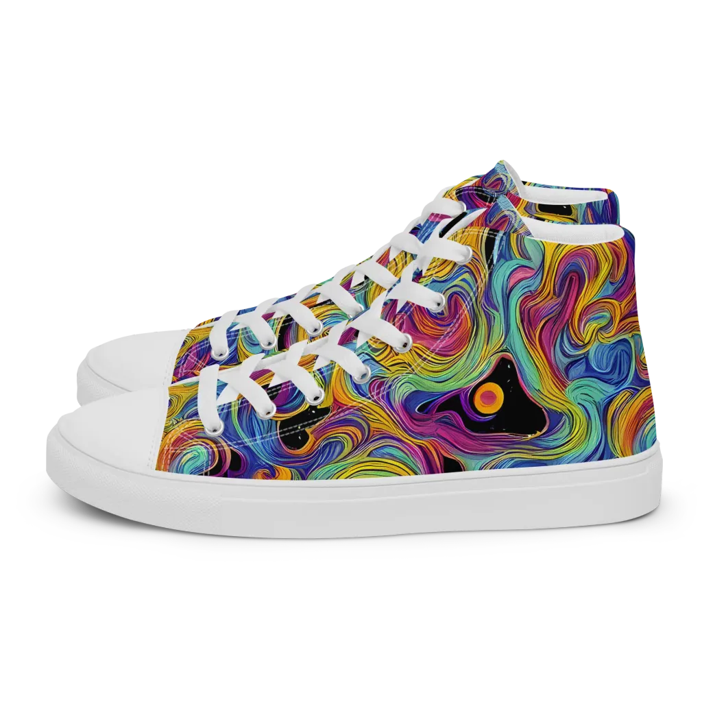 Aurora Ink on Women's High Top Canvas Shoes — Left