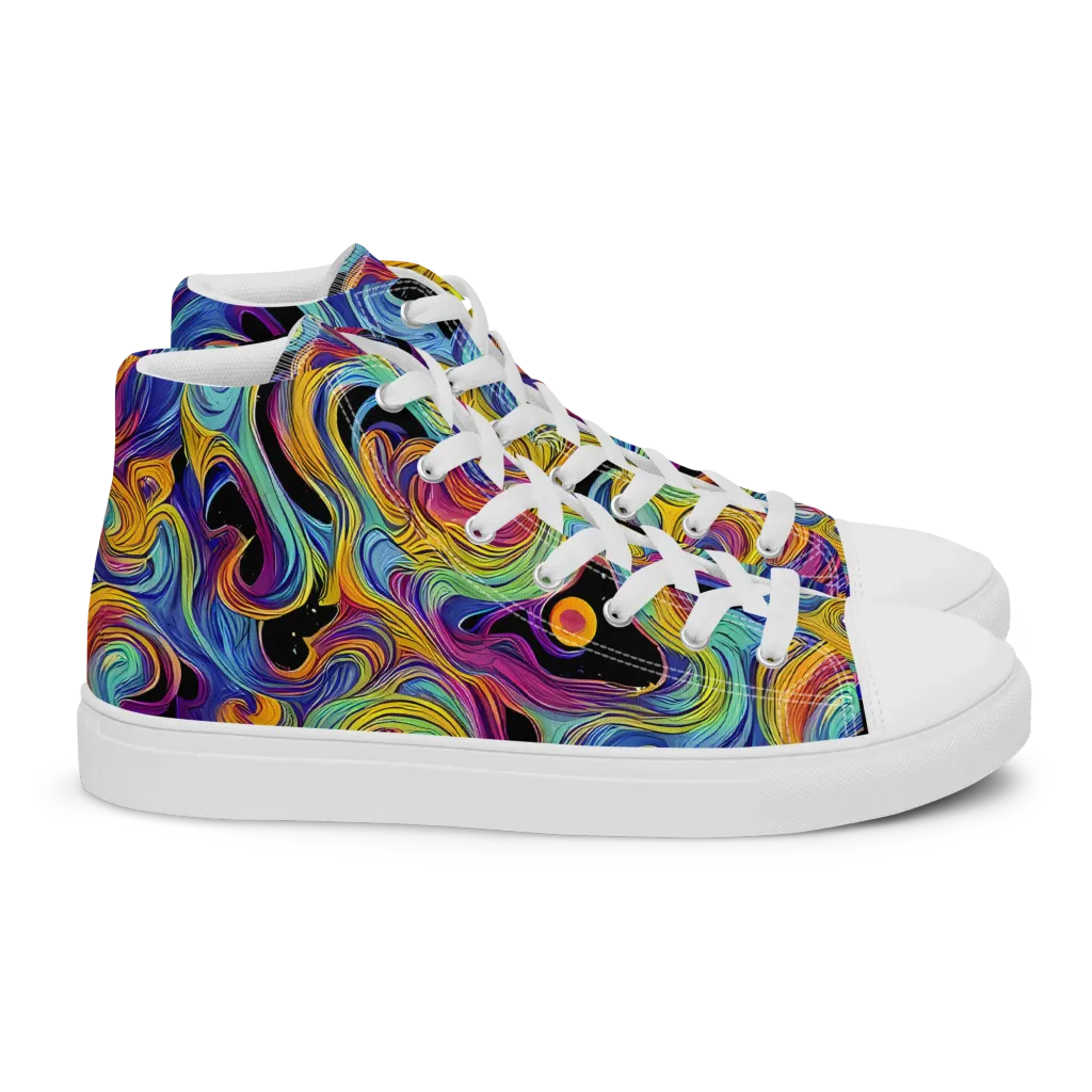 Aurora Ink on Women's High Top Canvas Shoes — Right