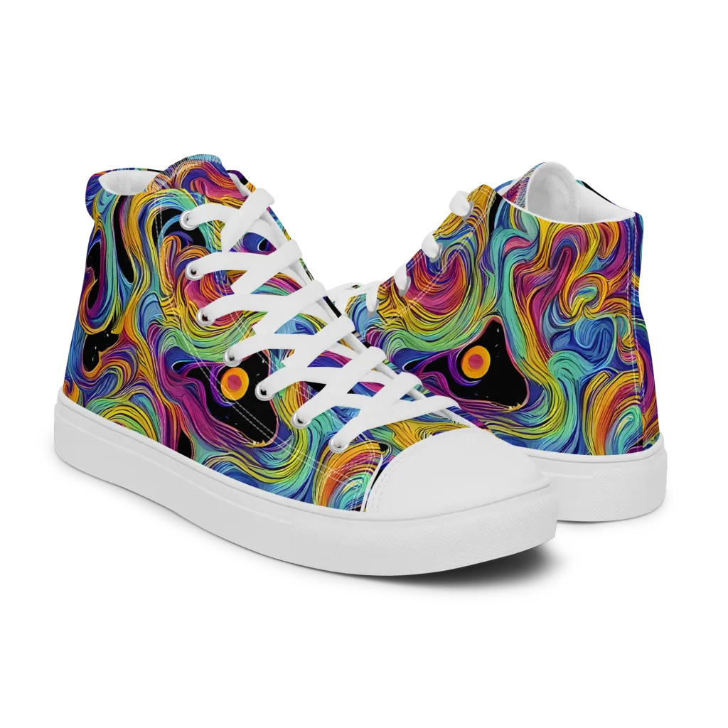 Aurora Ink on Women's High Top Canvas Shoes — Right