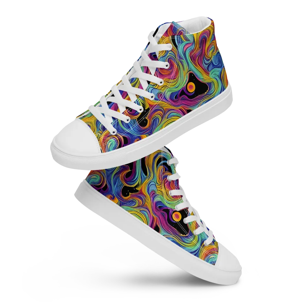Aurora Ink on Women's High Top Canvas Shoes — Front