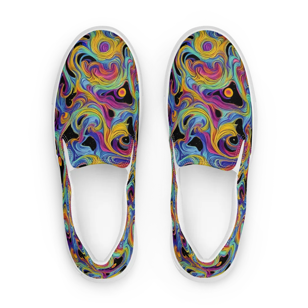 Aurora Ink on Men's Slip-On Canvas Shoes — Front