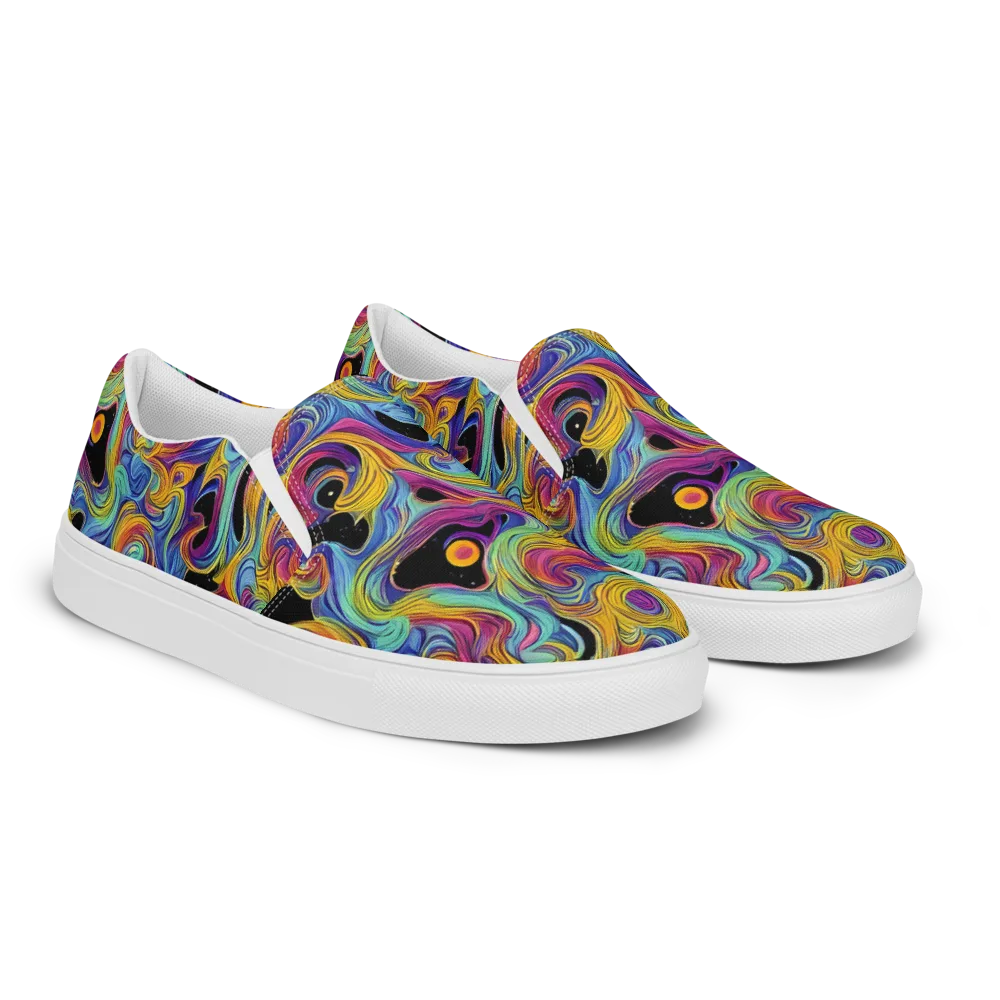 Aurora Ink on Men's Slip-On Canvas Shoes — Right Front